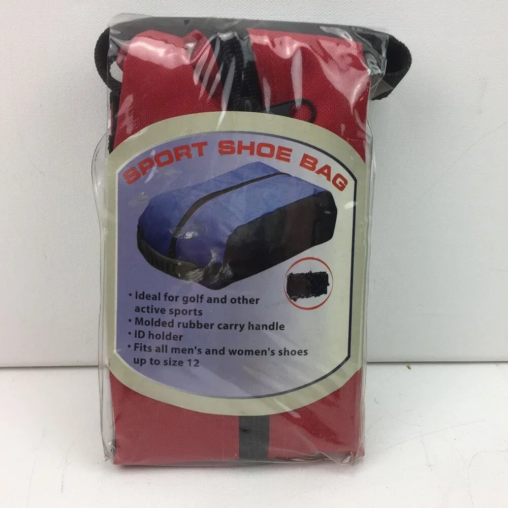 Red Sport Shoe Bag Cleats Golf Baseball Tennis Softball Bowling Running Soccer
